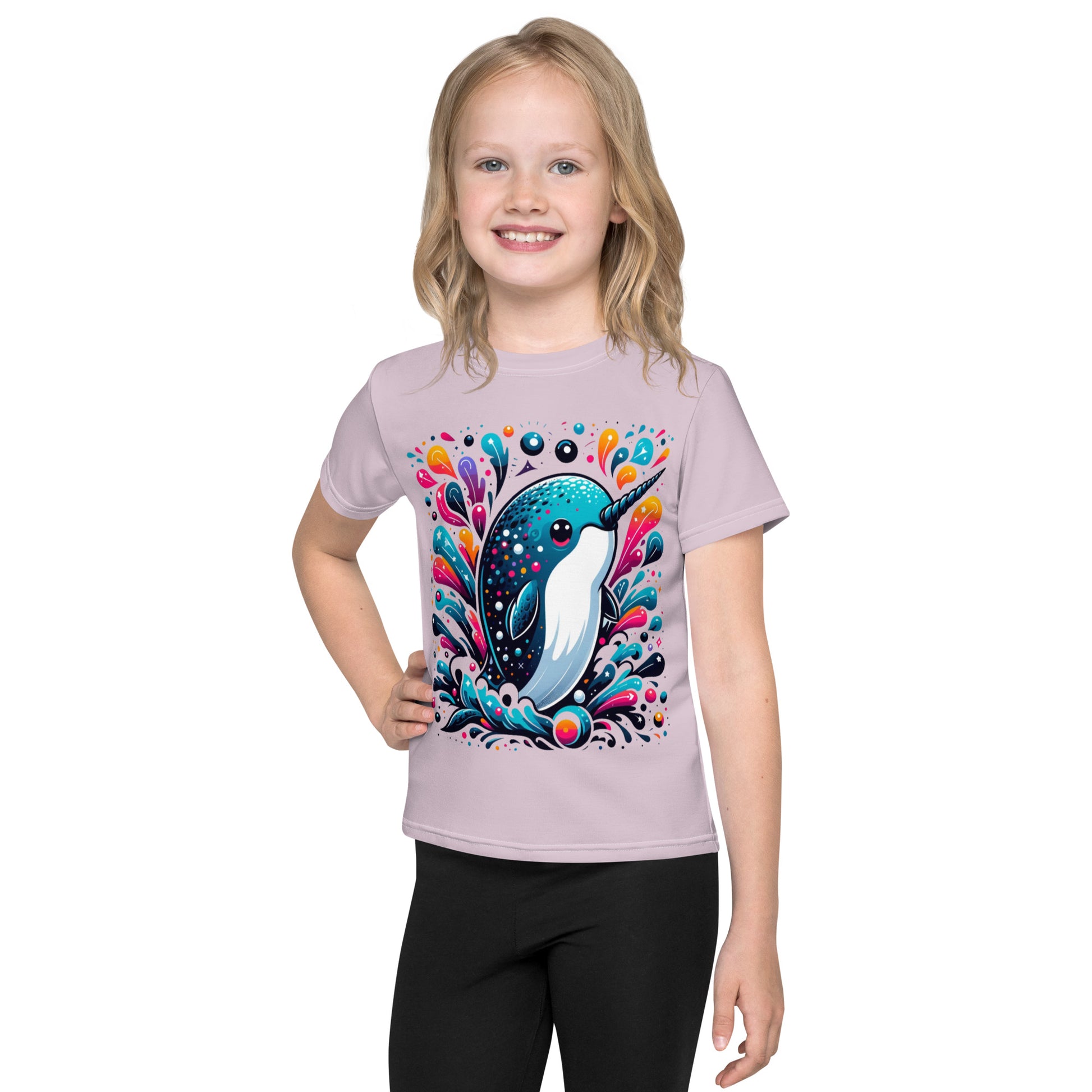 Narwhal Youth Round Collar Tee - Sunset Silhouettes