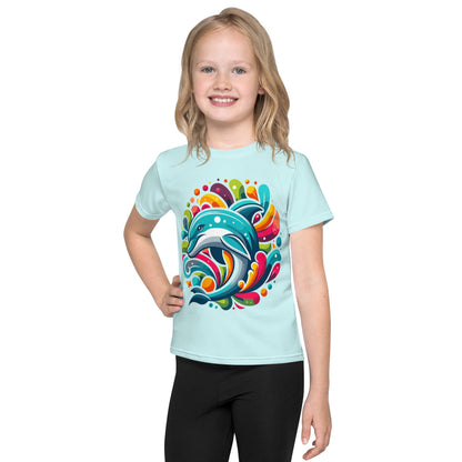 Dolphin Youth Round Collar Tee - Sunset Silhouettes