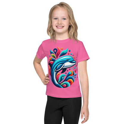 Dolphin Youth Round Collar Tee - Sunset Silhouettes