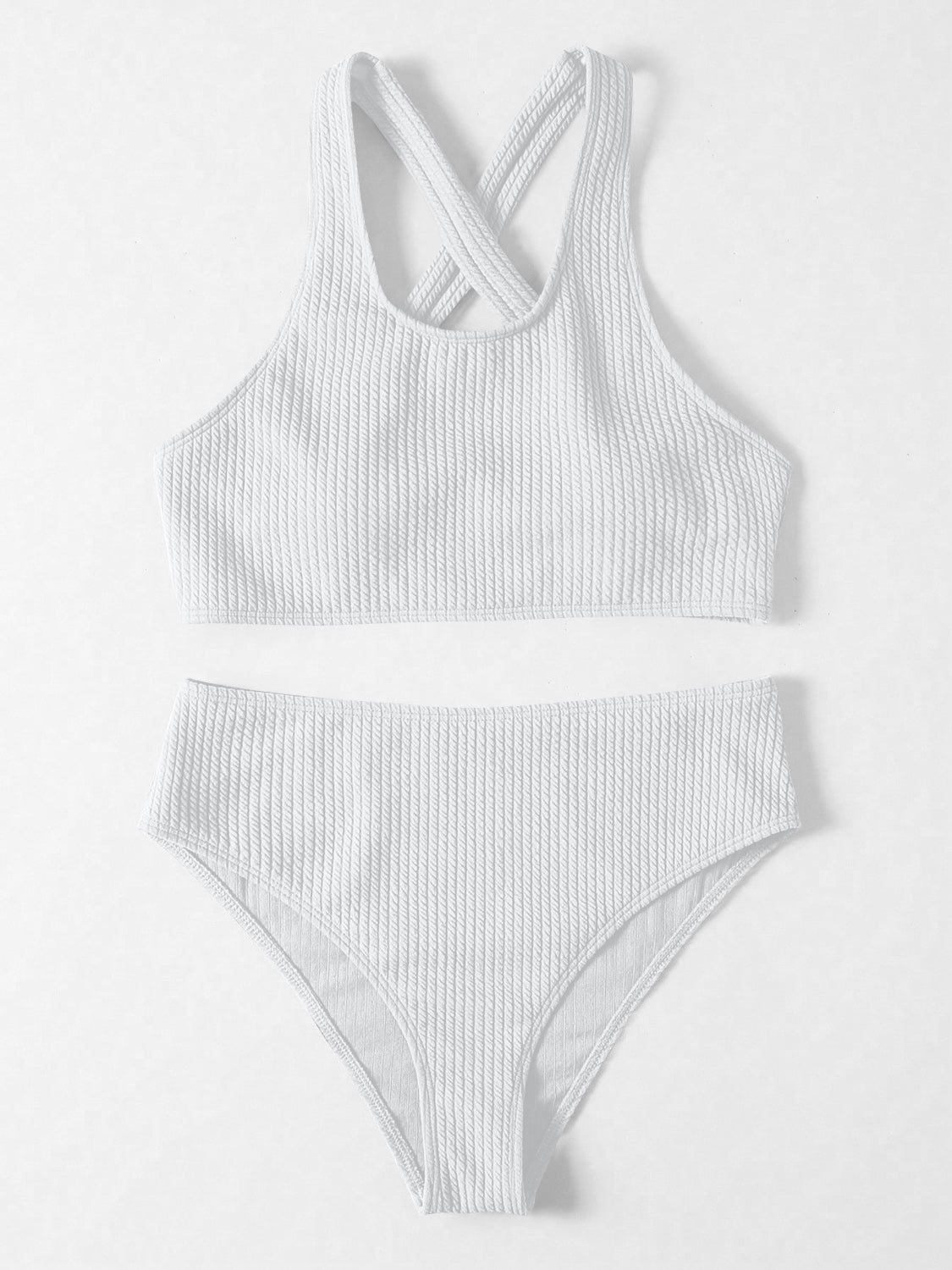 Crisscross Wide Strap Two-Piece Swim Set