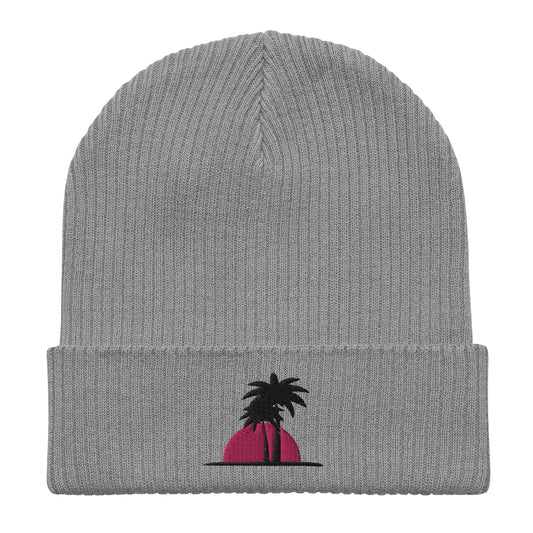 Organic Ribbed Beanie - Sunset Silhouettes