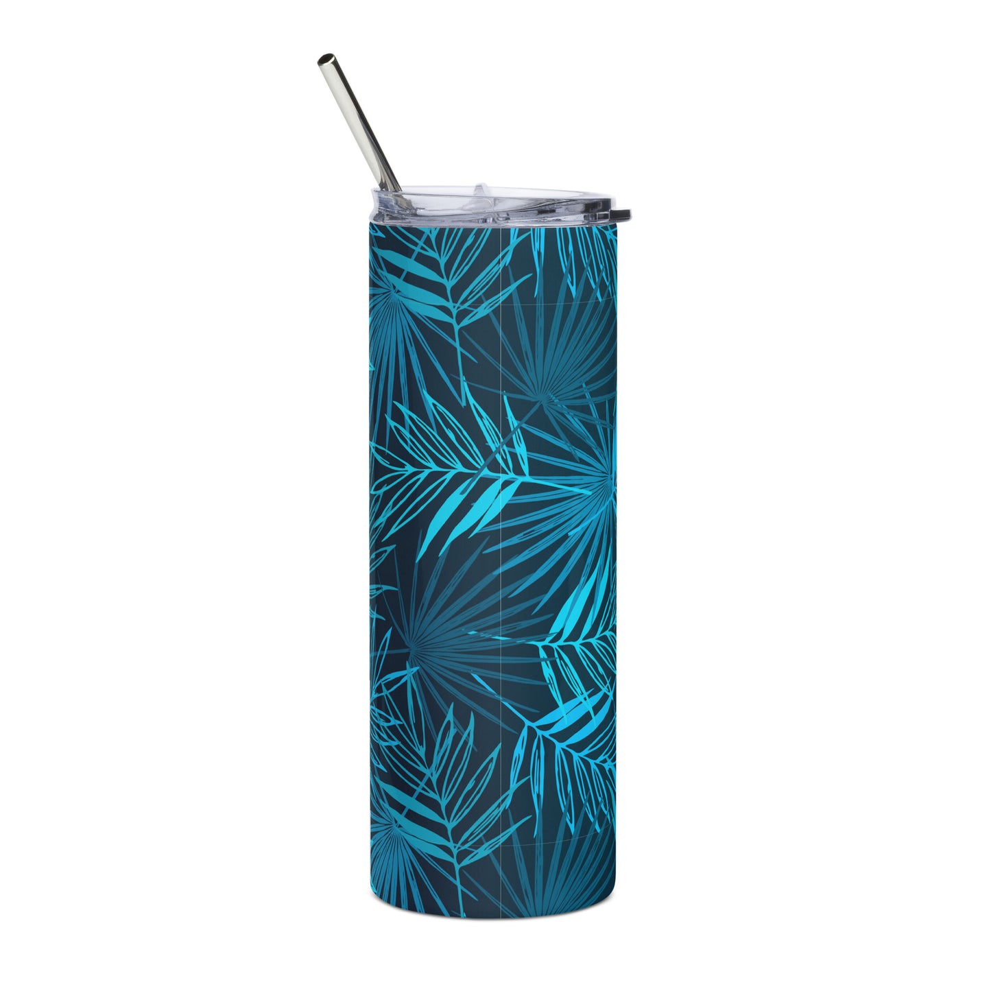 Blue Leaf Stainless Steel Tumbler