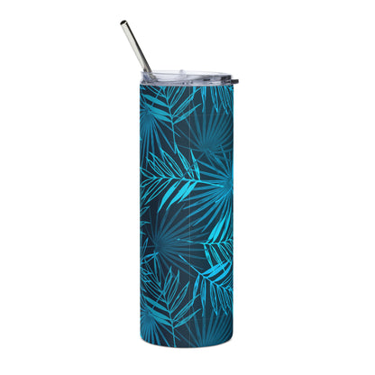 Blue Leaf Stainless Steel Tumbler