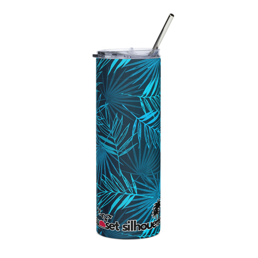 Blue Leaf Stainless Steel Tumbler